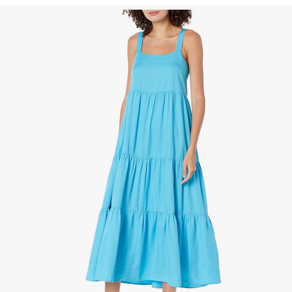 Chic Sleeveless Ocean Blue Midi Dress